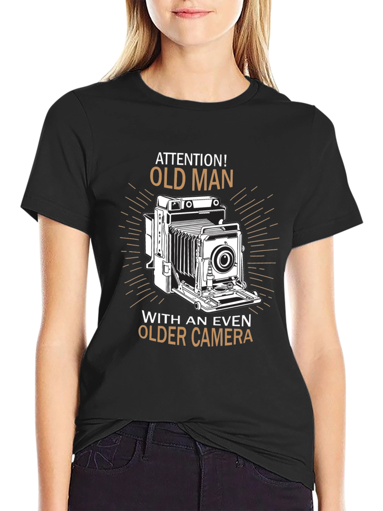 Old Man Older Camera Graphic T-Shirt