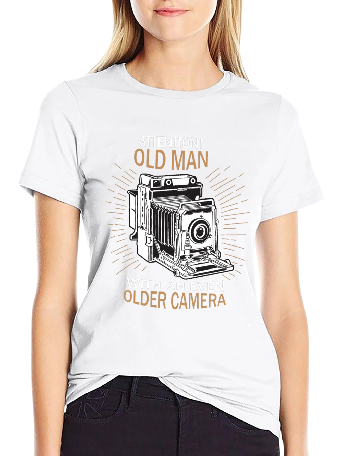Old Man Older Camera Graphic T-Shirt