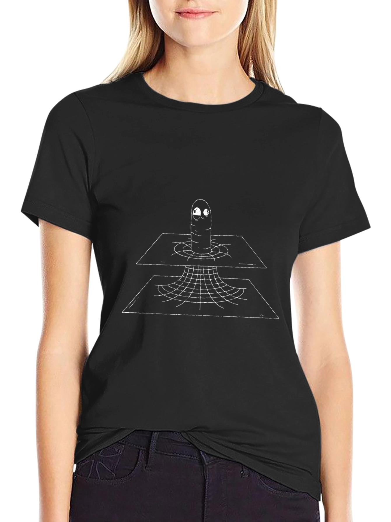 Black T-Shirt with Wormhole Design