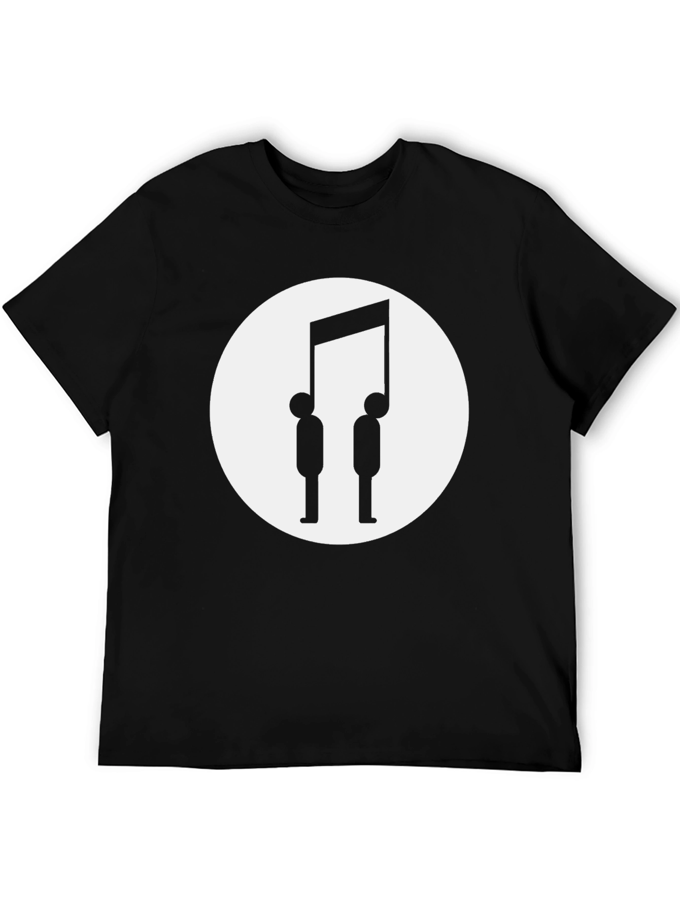 Music Note People Graphic T-Shirt - Black
