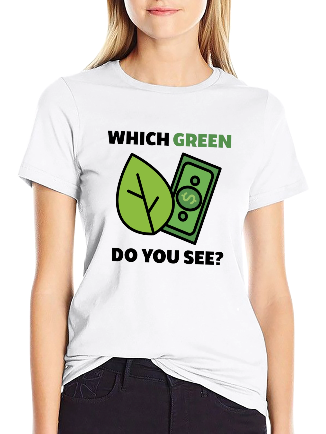 Which Green? T-Shirt - Eco & Money Design Tee
