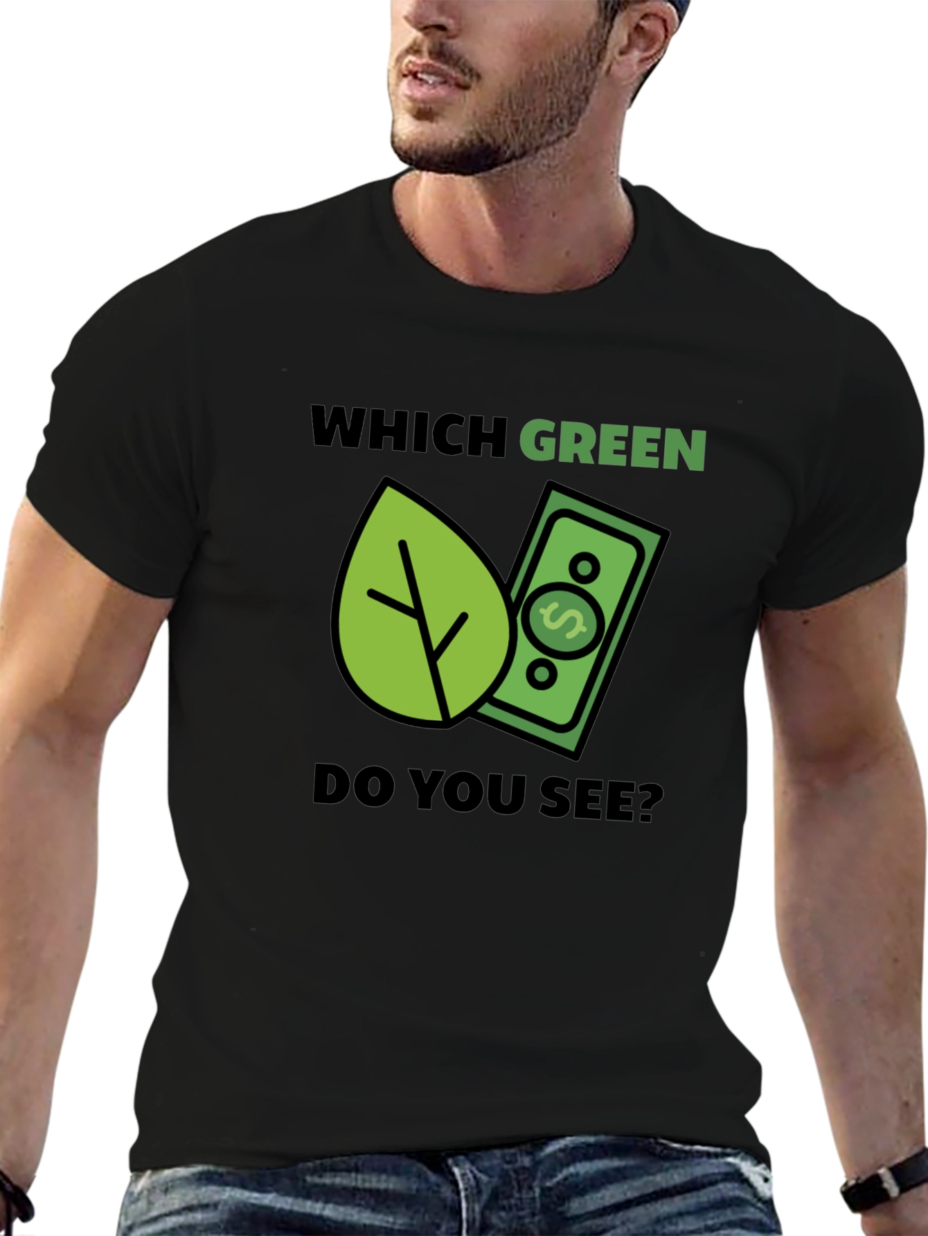 Which Green? T-Shirt - Eco & Money Design Tee