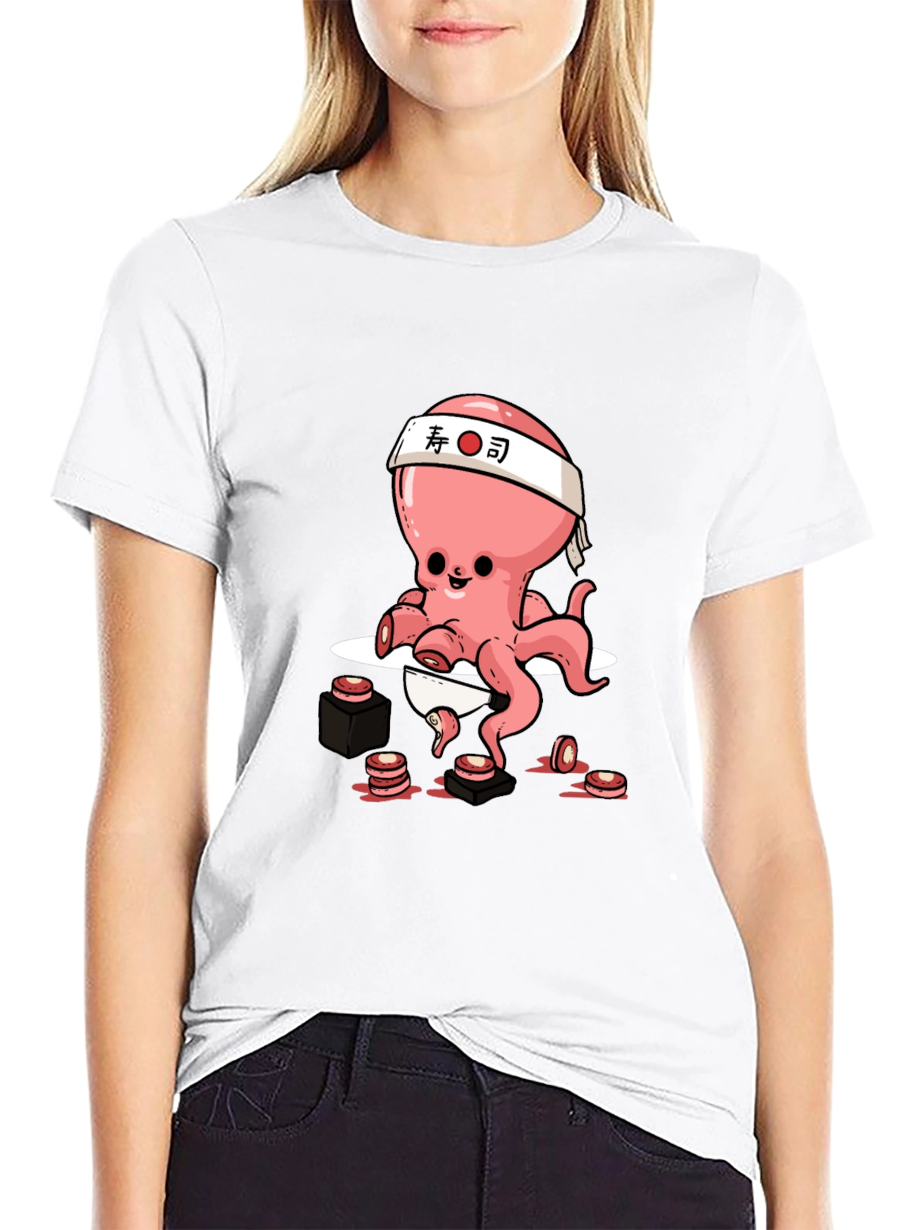 Sushi Chef Octopus Black T-shirt