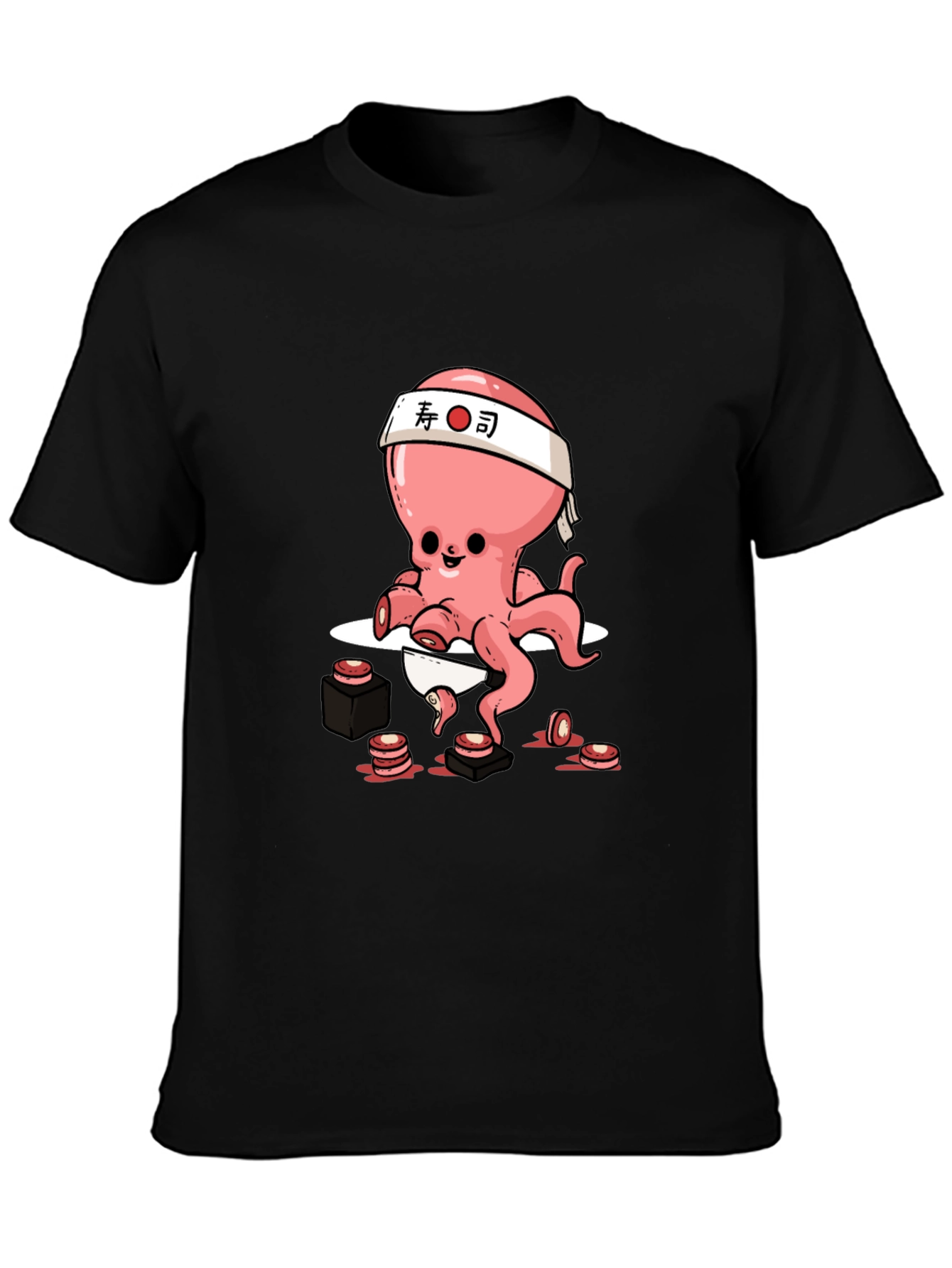 Sushi Chef Octopus Black T-shirt