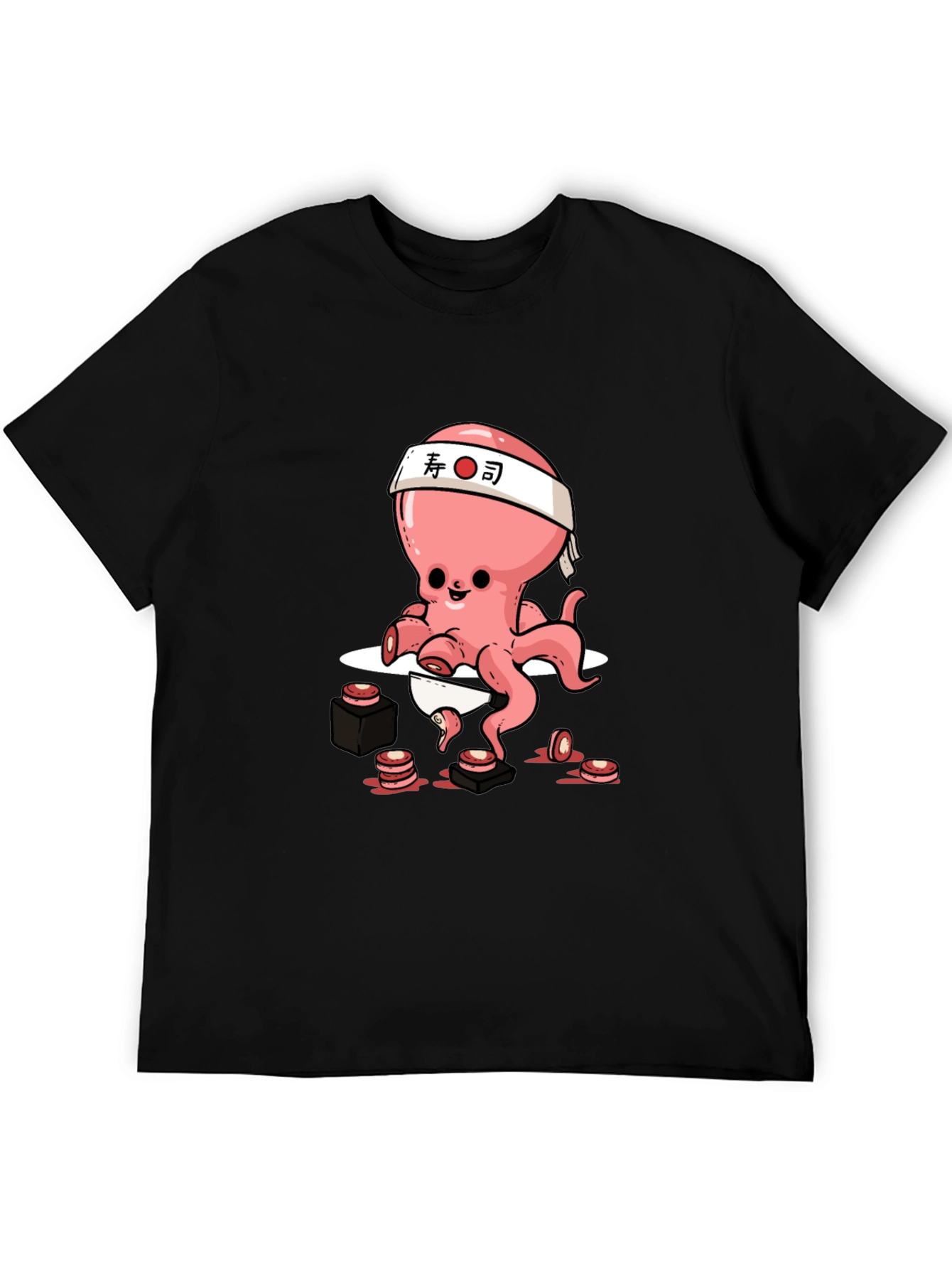 Sushi Chef Octopus Black T-shirt