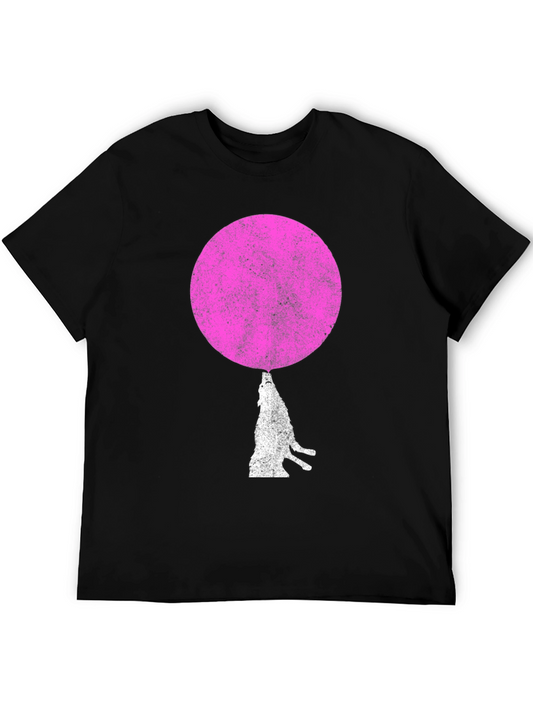 Pink Moon Wolf Graphic T-Shirt