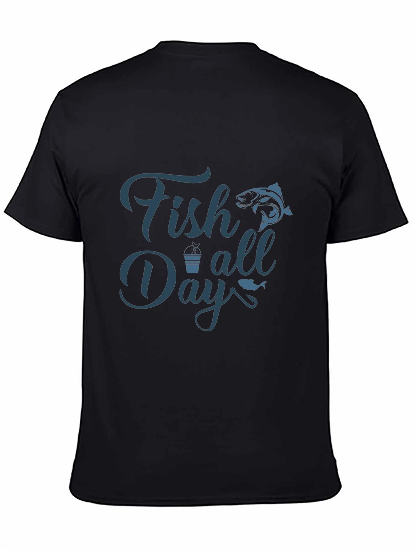 Fish All Day Graphic Tee - Mens Black T-Shirt