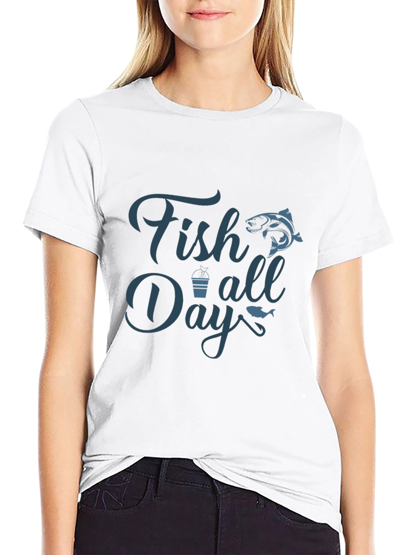 Fish All Day Graphic Tee - Mens Black T-Shirt