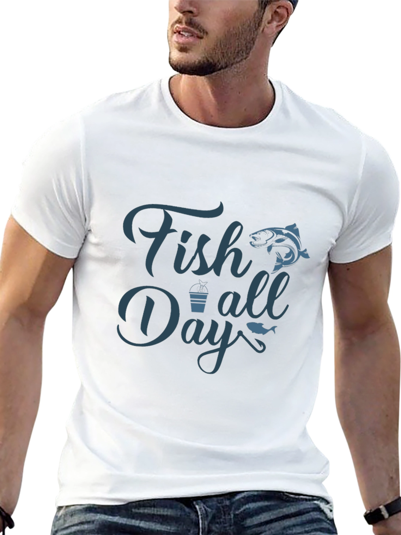Fish All Day Graphic Tee - Mens Black T-Shirt