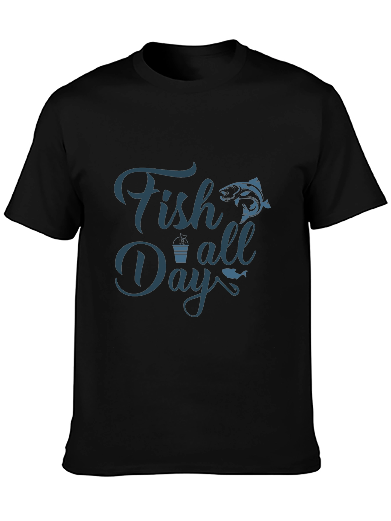 Fish All Day Graphic Tee - Mens Black T-Shirt