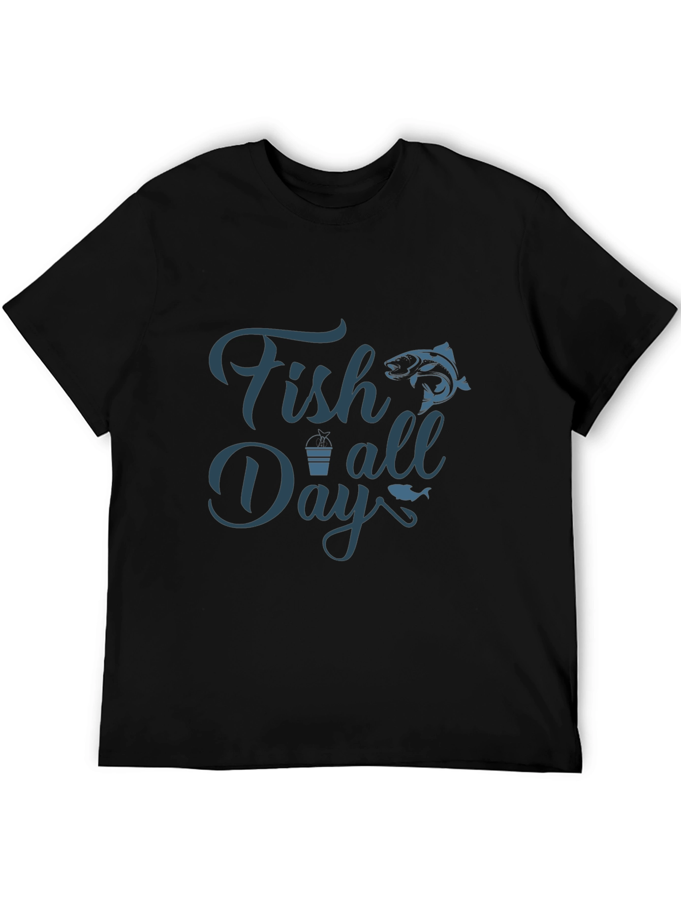 Fish All Day Graphic Tee - Mens Black T-Shirt