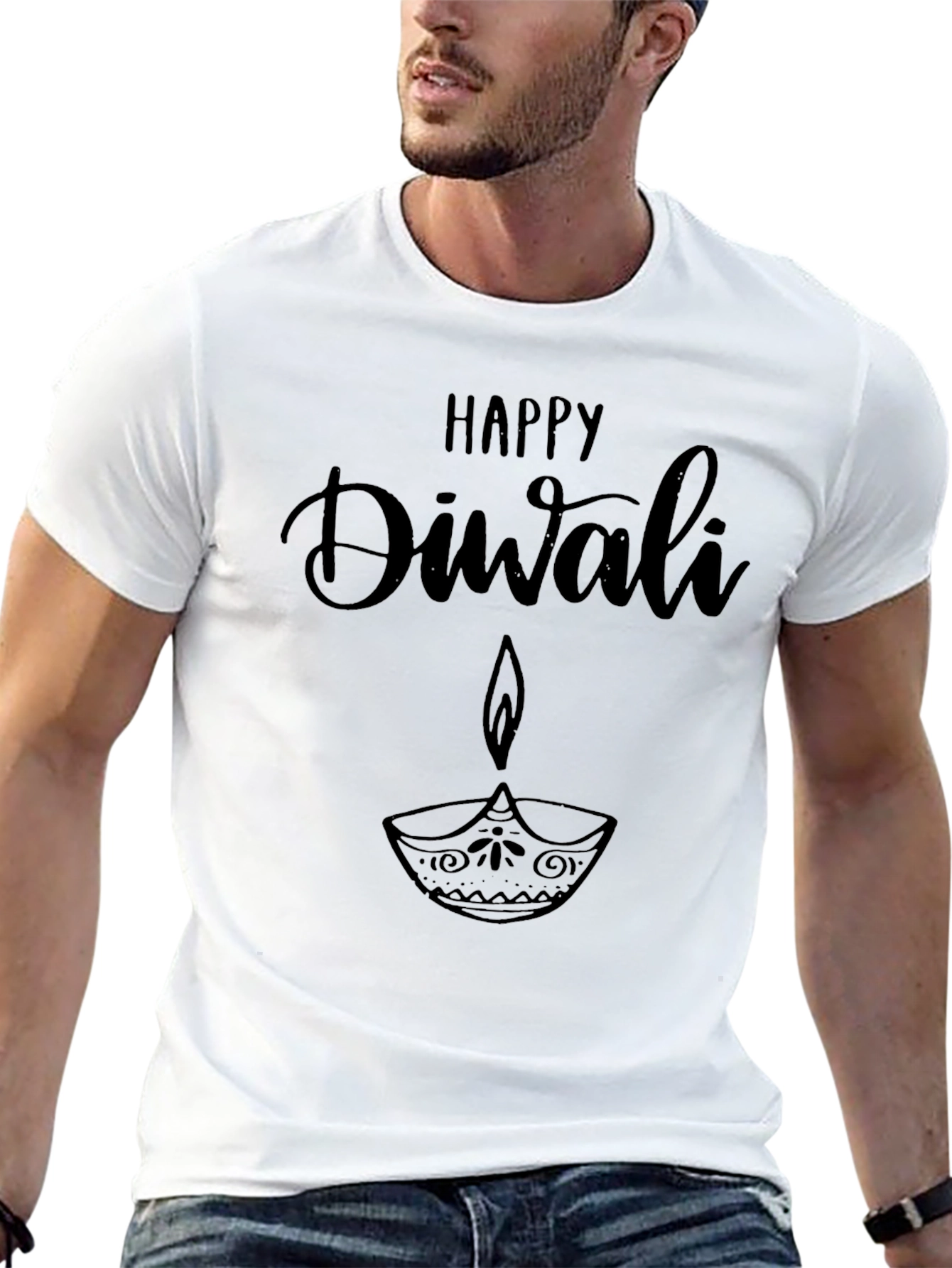 Happy Diwali Graphic T-Shirt - Black