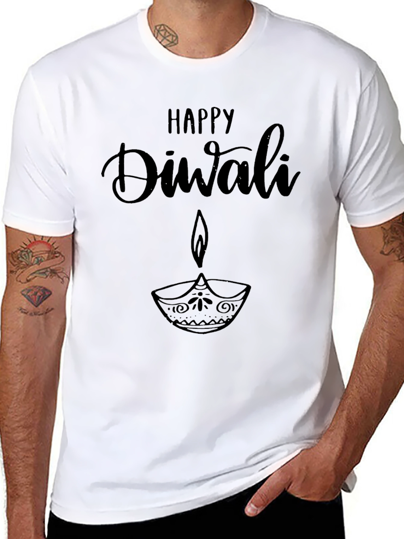 Happy Diwali Graphic T-Shirt - Black