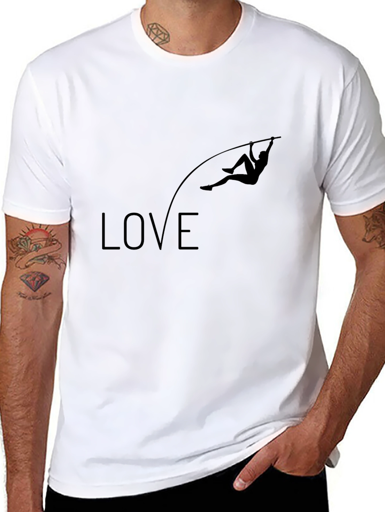 Love Pole Vaulting Graphic Tee - Mens Black T-Shirt