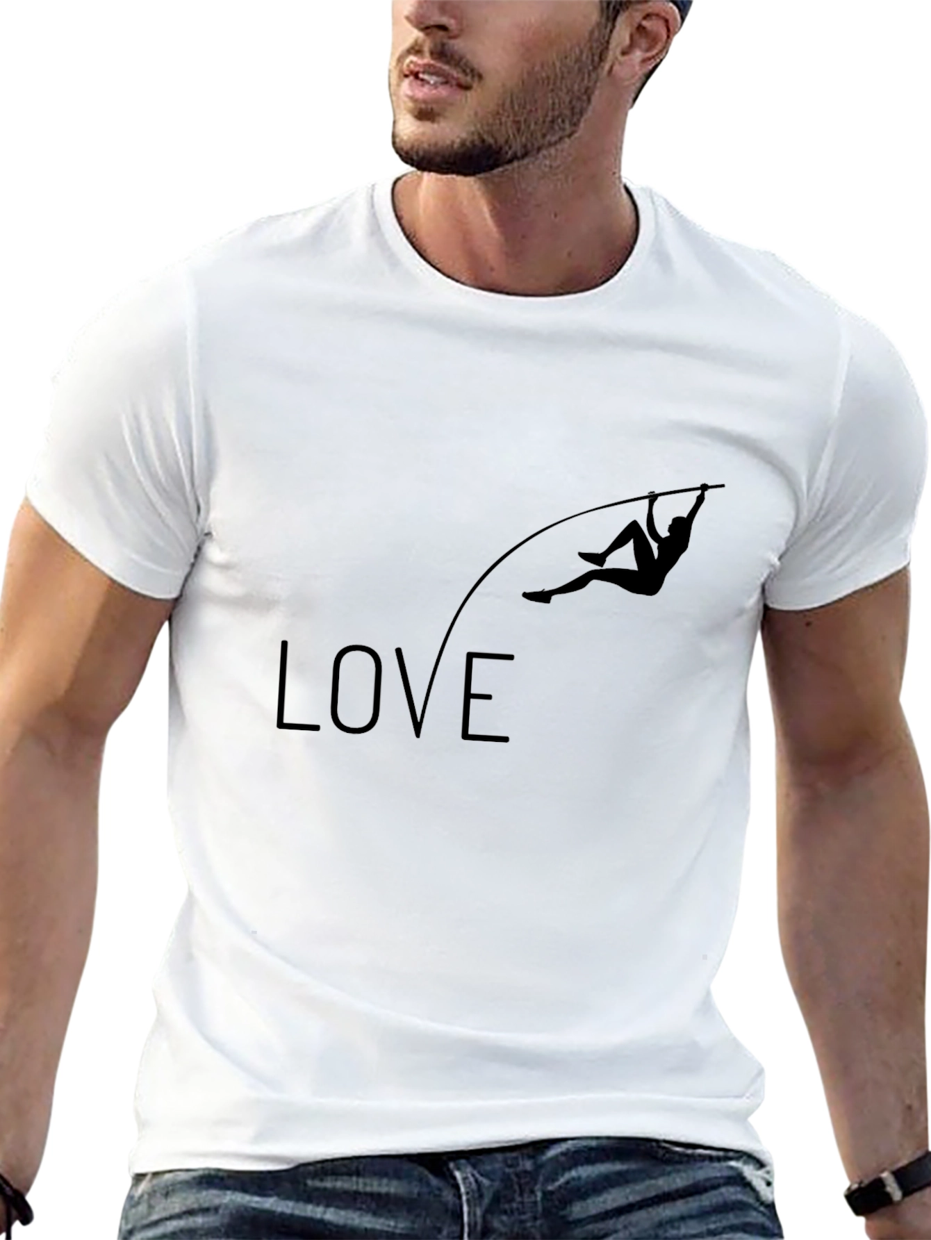 Love Pole Vaulting Graphic Tee - Mens Black T-Shirt