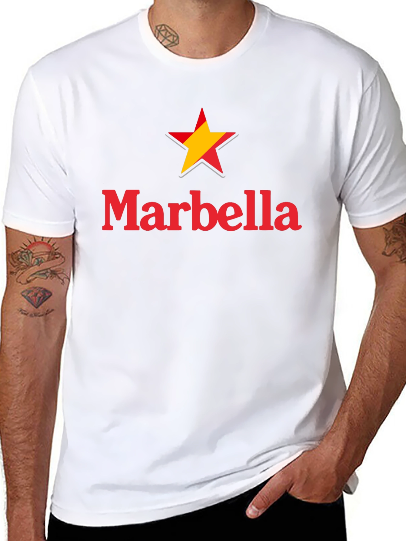 Marbella Star Graphic Black T-Shirt