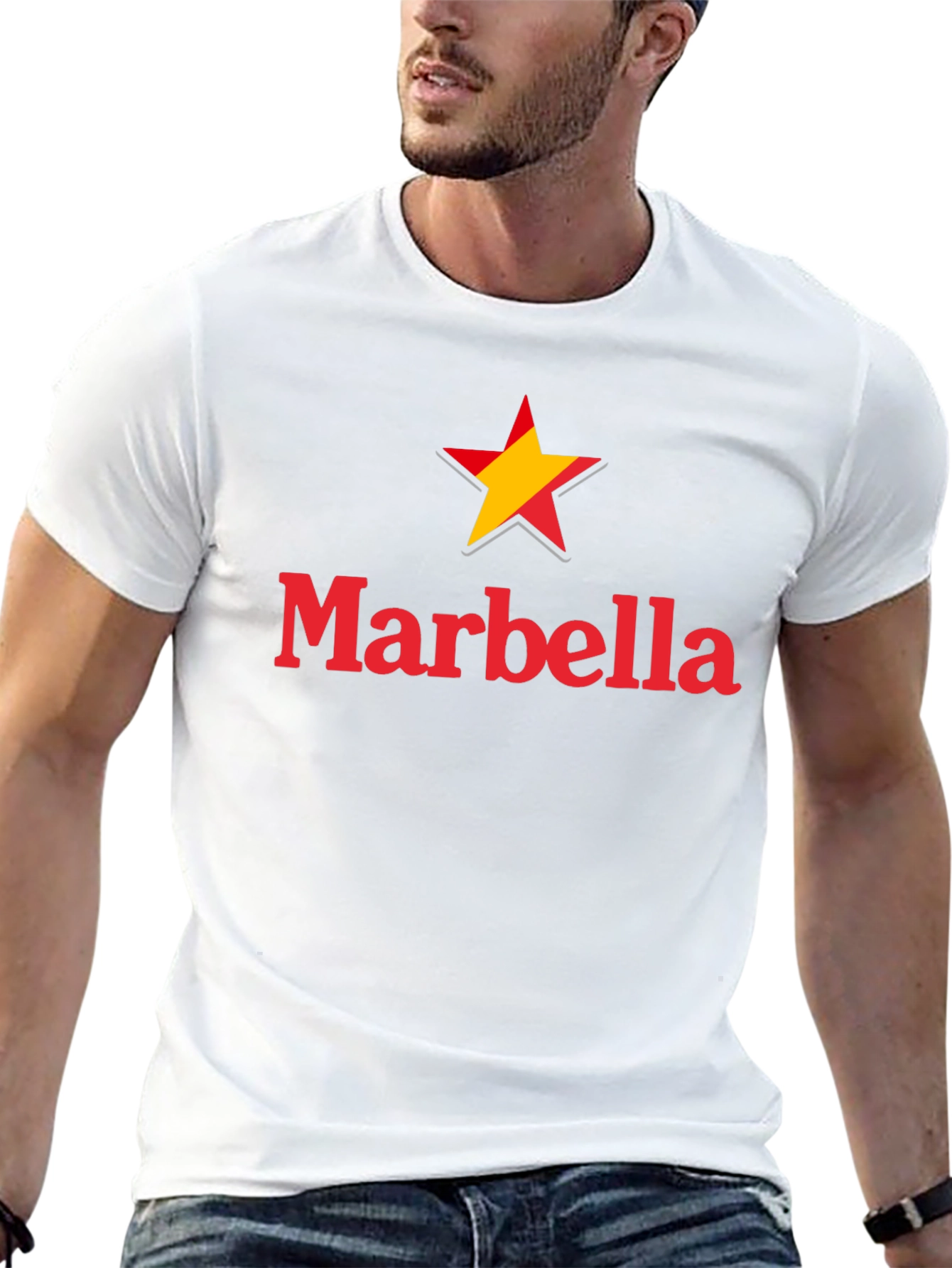 Marbella Star Graphic Black T-Shirt