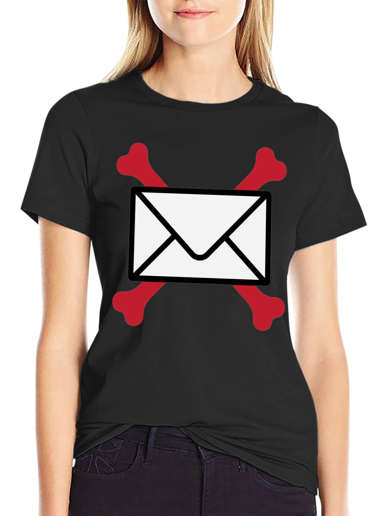 Skull & Bones Email T-Shirt - Black