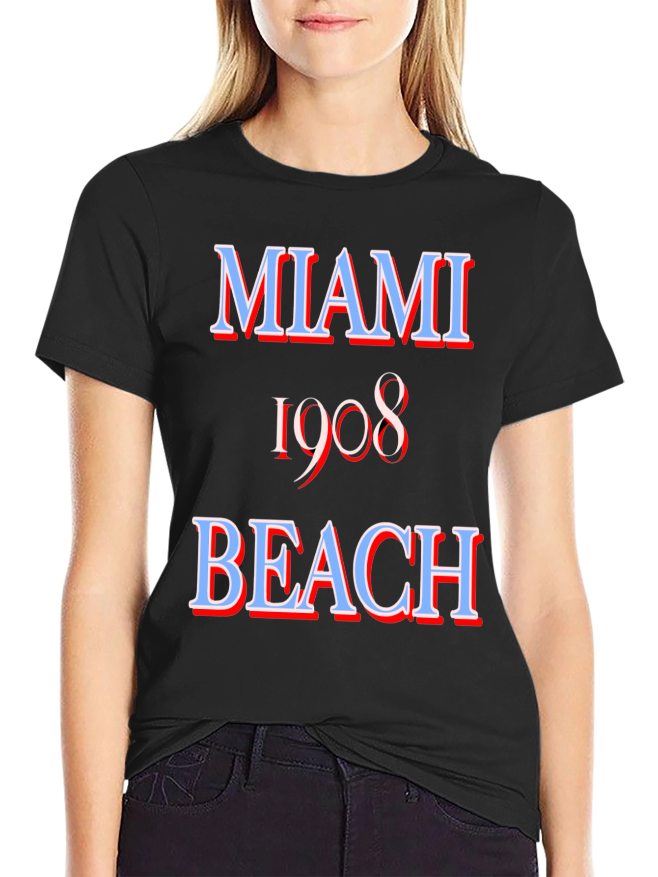 Miami Beach 1908 Graphic Tee - Retro Style