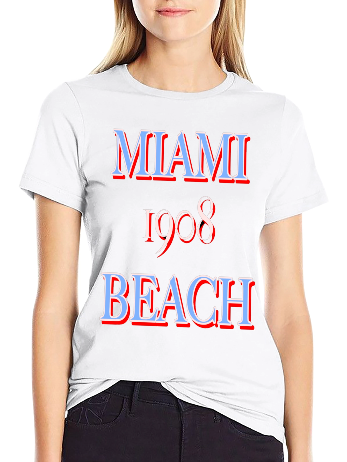 Miami Beach 1908 Graphic Tee - Retro Style