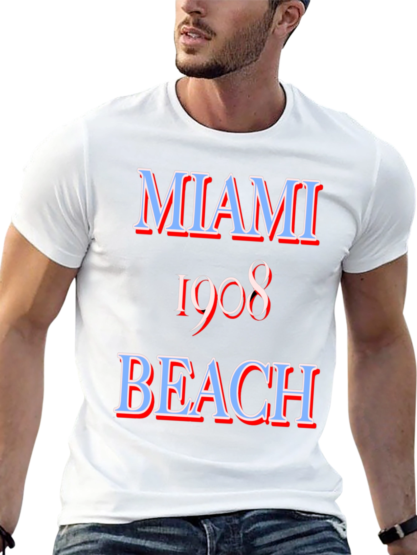 Miami Beach 1908 Graphic Tee - Retro Style