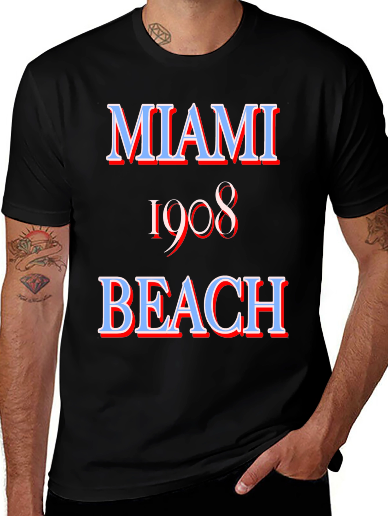 Miami Beach 1908 Graphic Tee - Retro Style
