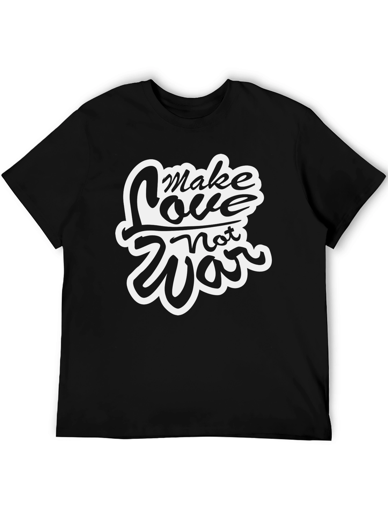 Make Love Not War Graphic Tee - Black