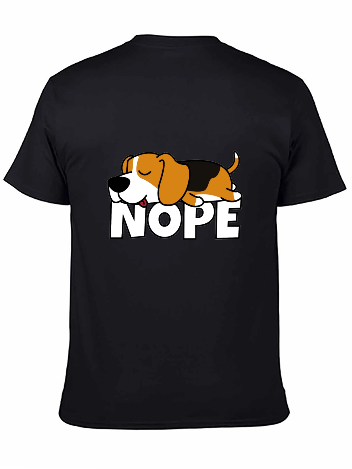 Nope Dog Graphic T-Shirt - Funny Sleepy Beagle Tee