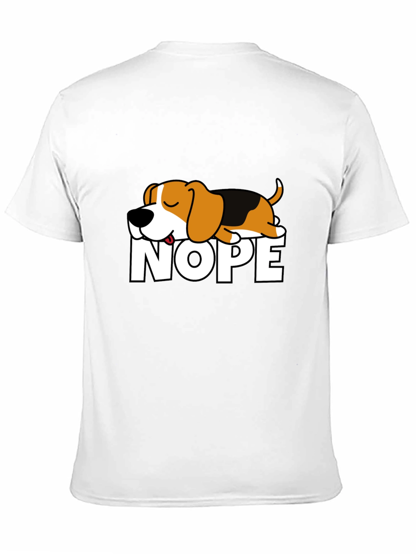 Nope Dog Graphic T-Shirt - Funny Sleepy Beagle Tee