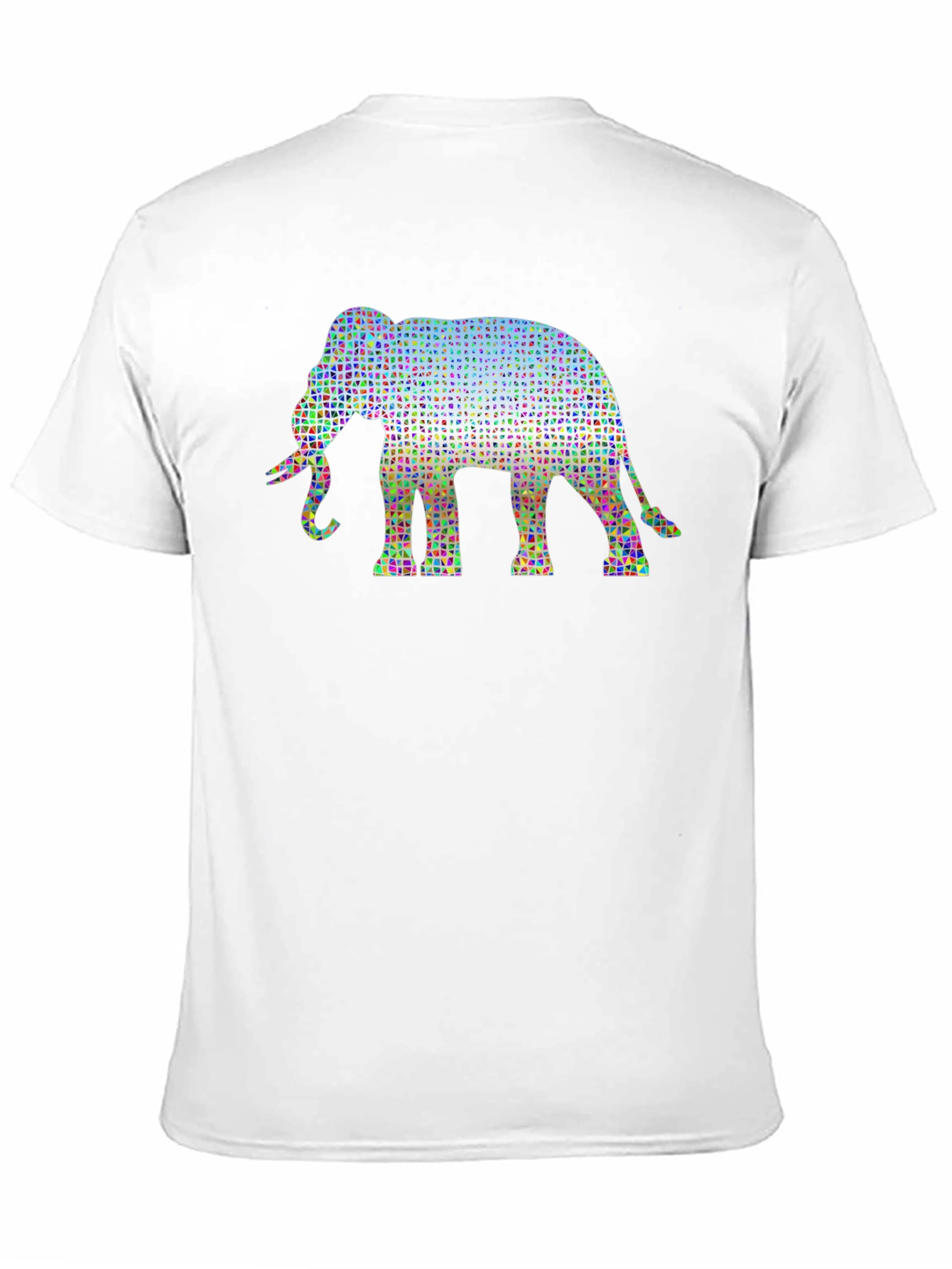 Geometric Elephant Print Black T-Shirt