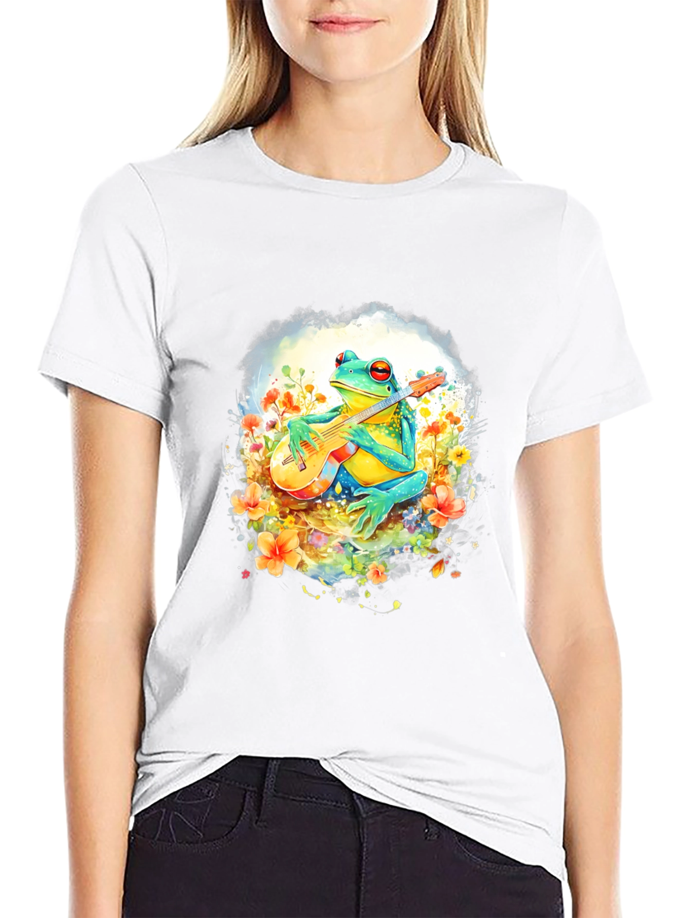 Frog Guitarist T-Shirt - Musical Amphibian Tee