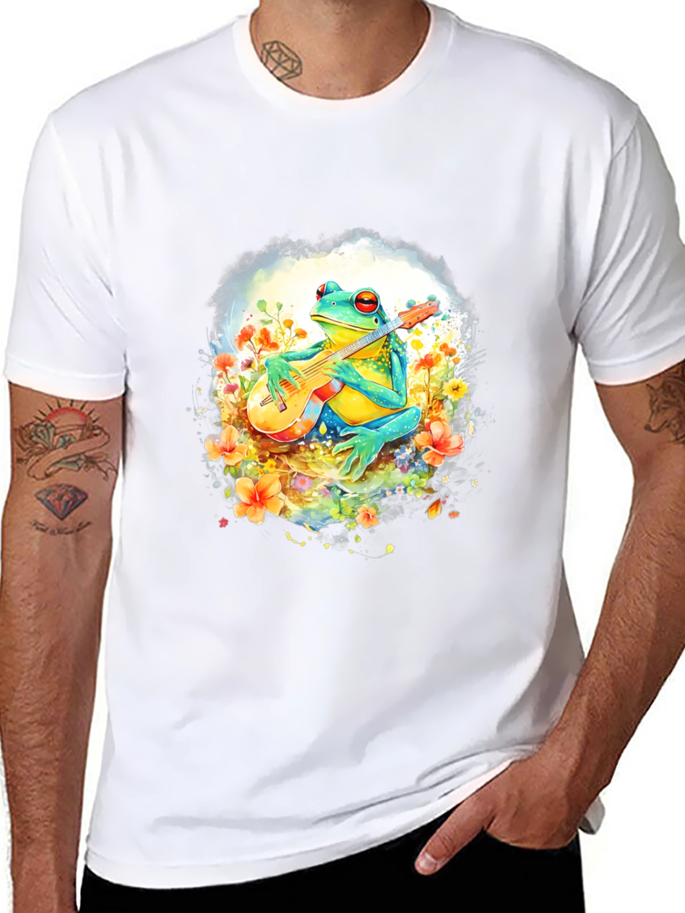 Frog Guitarist T-Shirt - Musical Amphibian Tee