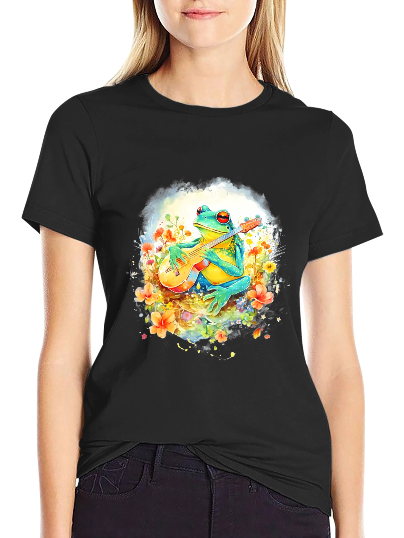 Frog Guitarist T-Shirt - Musical Amphibian Tee