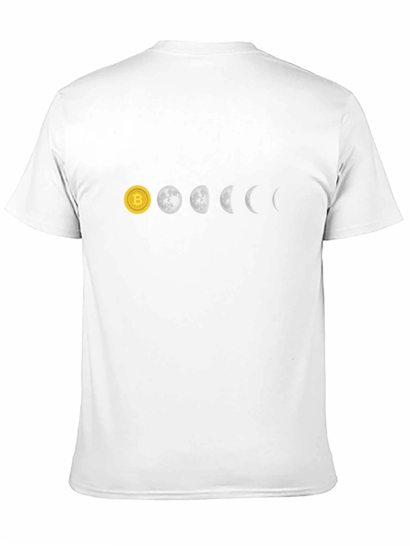 Bitcoin to Moon Phases Black T-Shirt