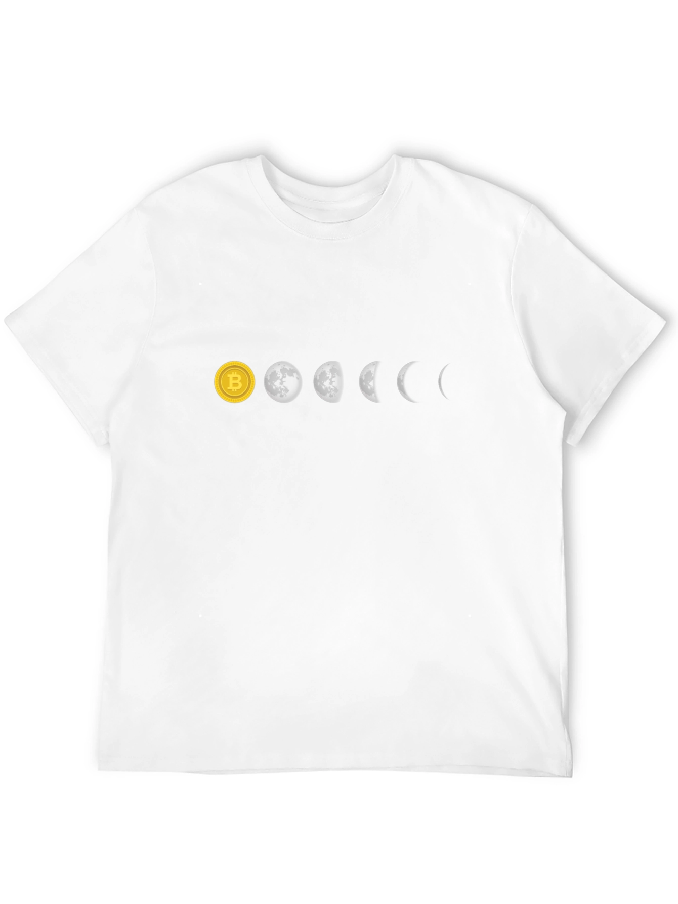 Bitcoin to Moon Phases Black T-Shirt
