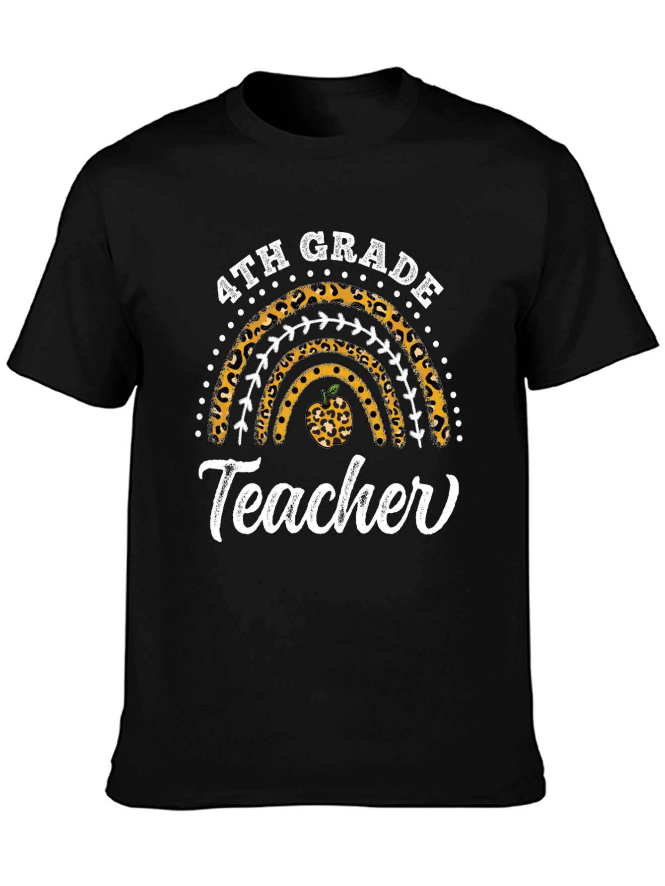 4th Grade Teacher Leopard Rainbow T-Shirt