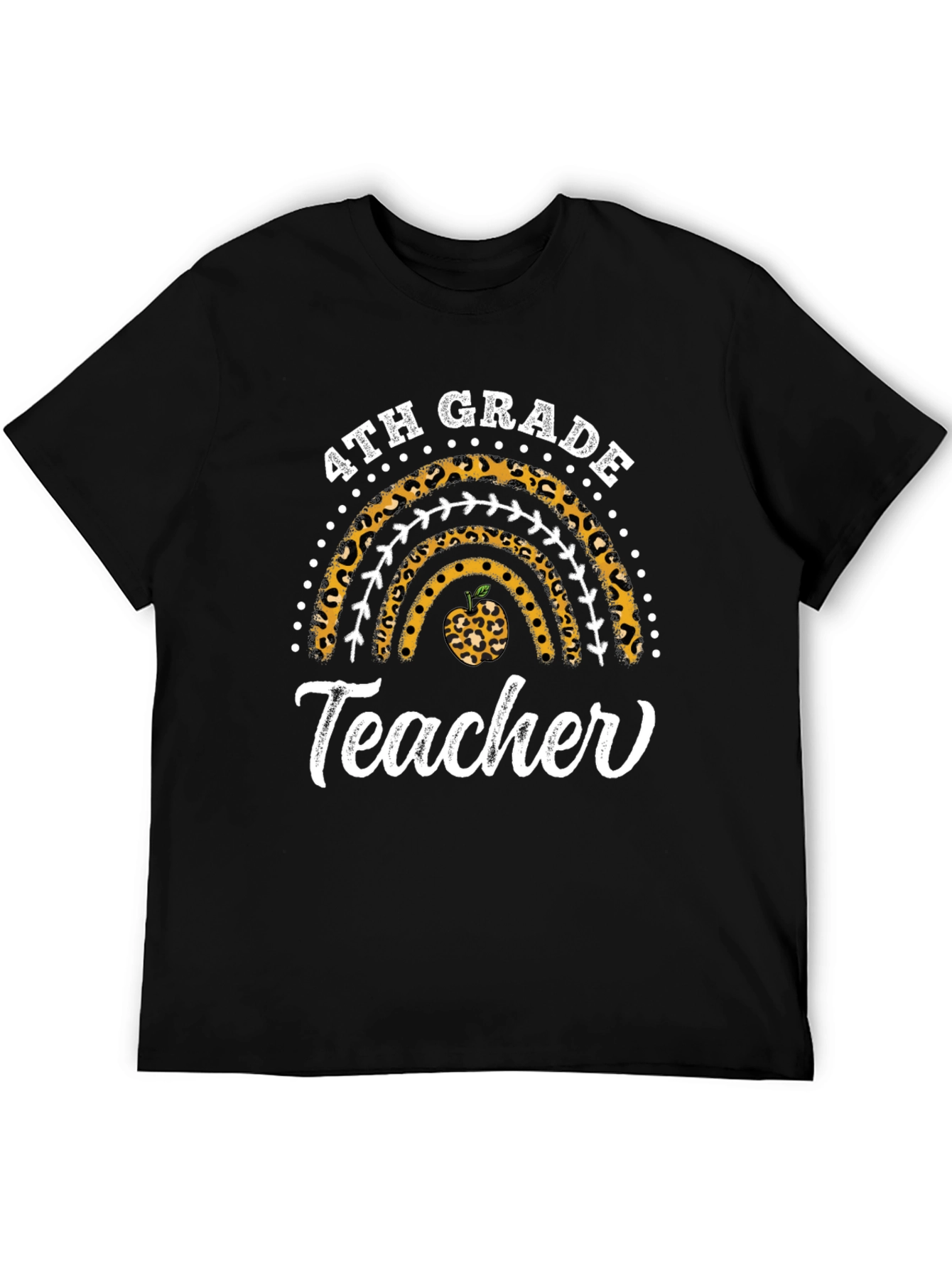 4th Grade Teacher Leopard Rainbow T-Shirt