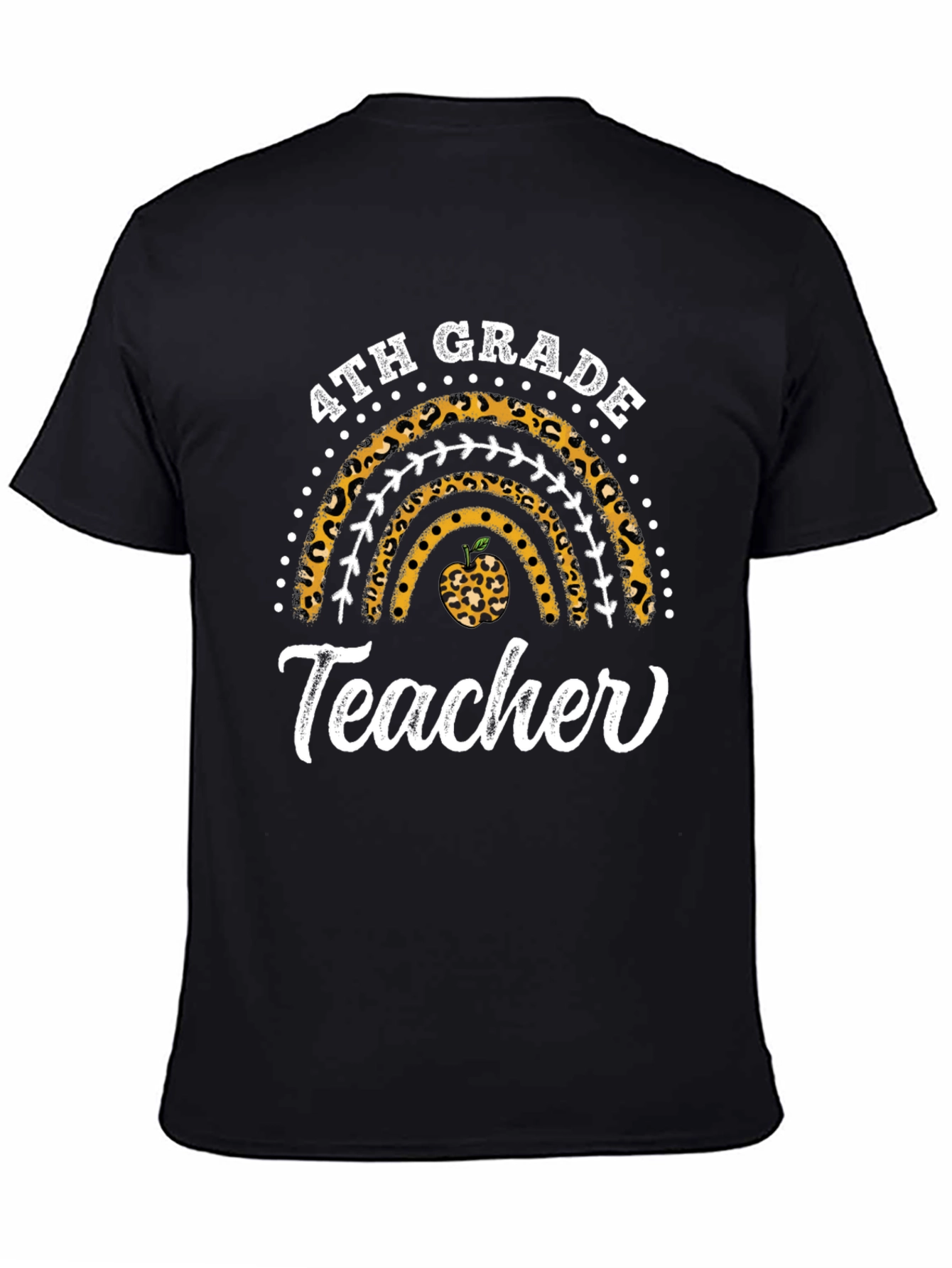 4th Grade Teacher Leopard Rainbow T-Shirt