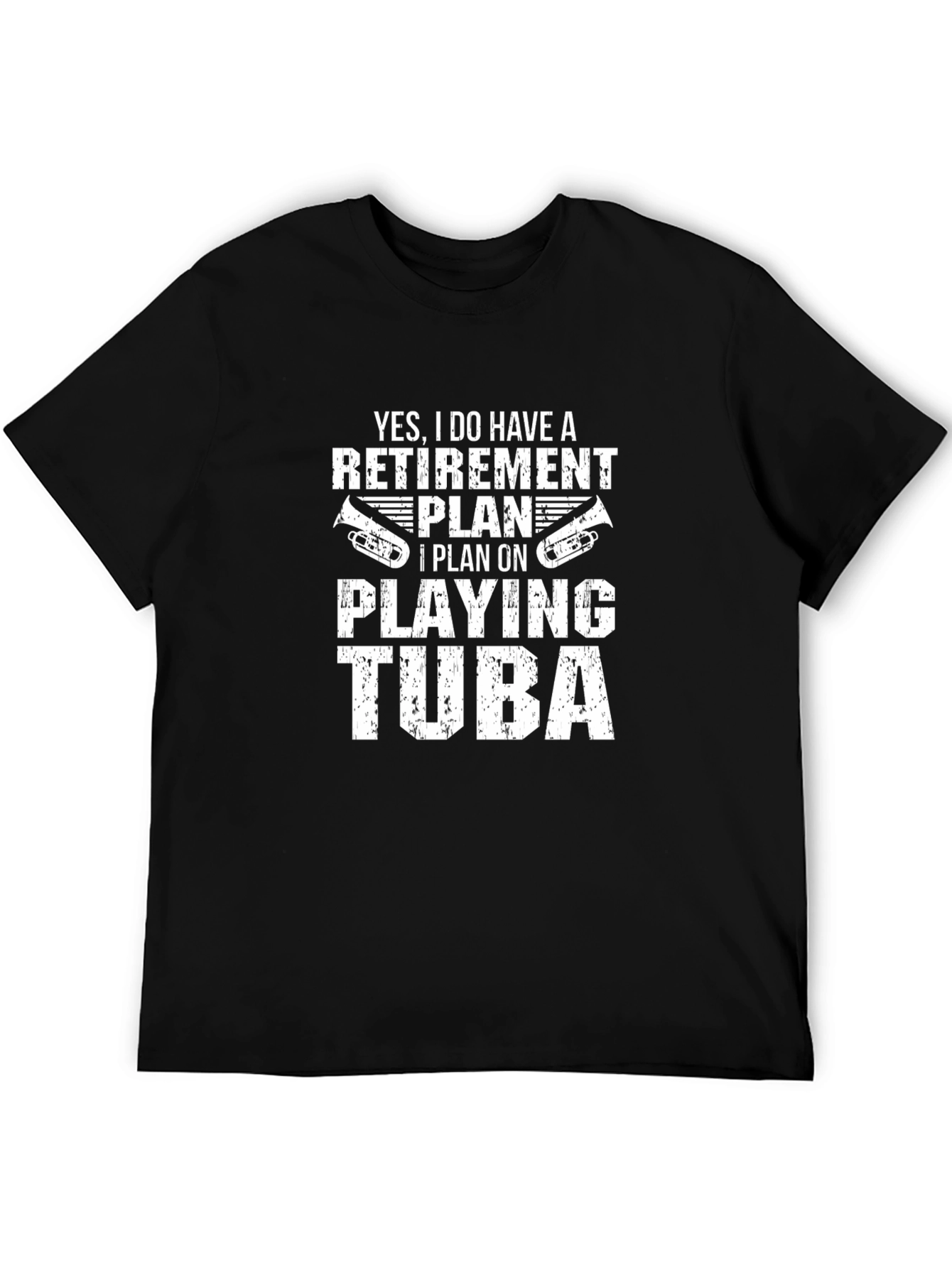 Retirement Plan Tuba Player Graphic Tee - Black