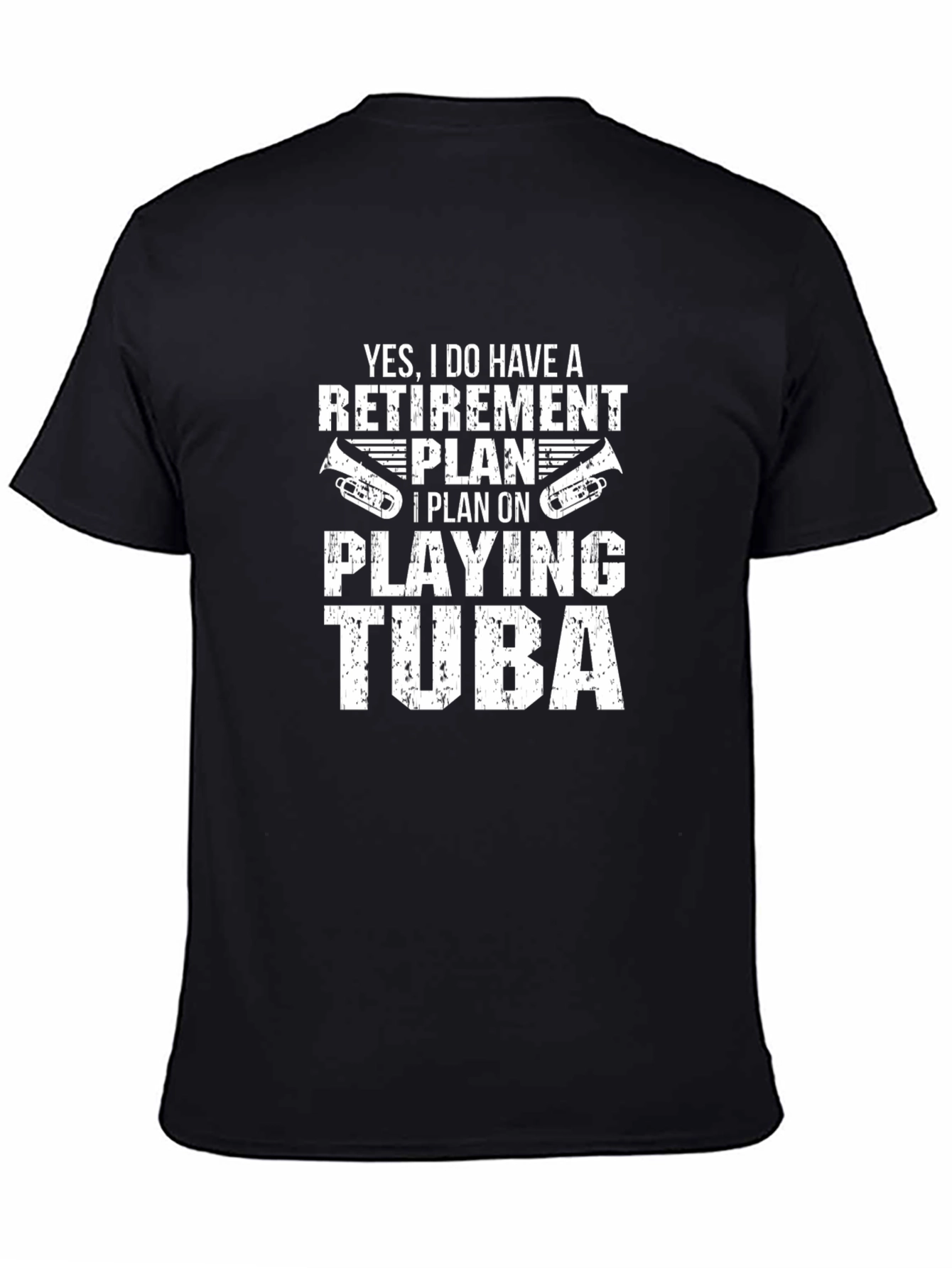 Retirement Plan Tuba Player Graphic Tee - Black