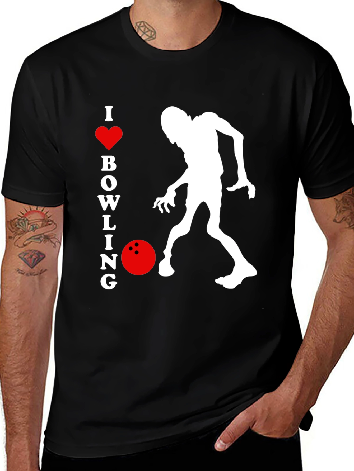I Love Bowling Zombie T-Shirt