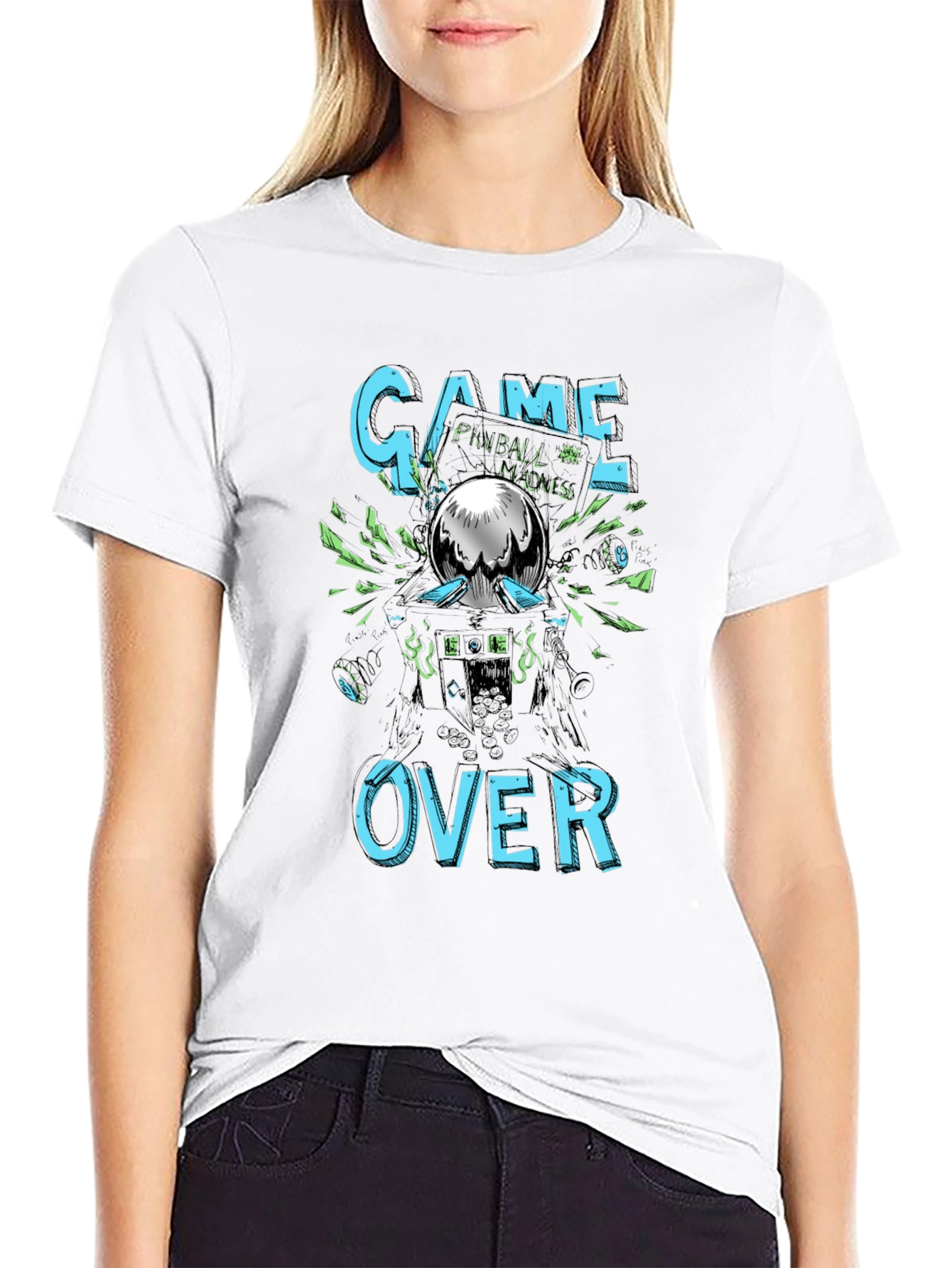Game Over Pinball Madness Graphic Tee
