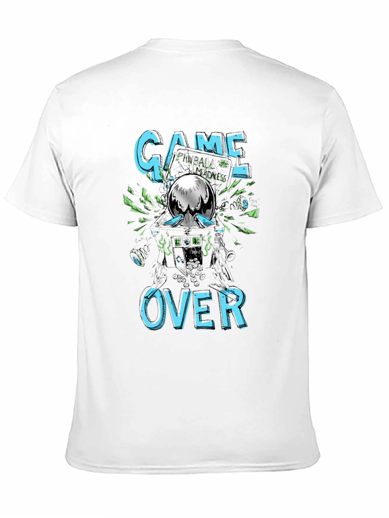 Game Over Pinball Madness Graphic Tee