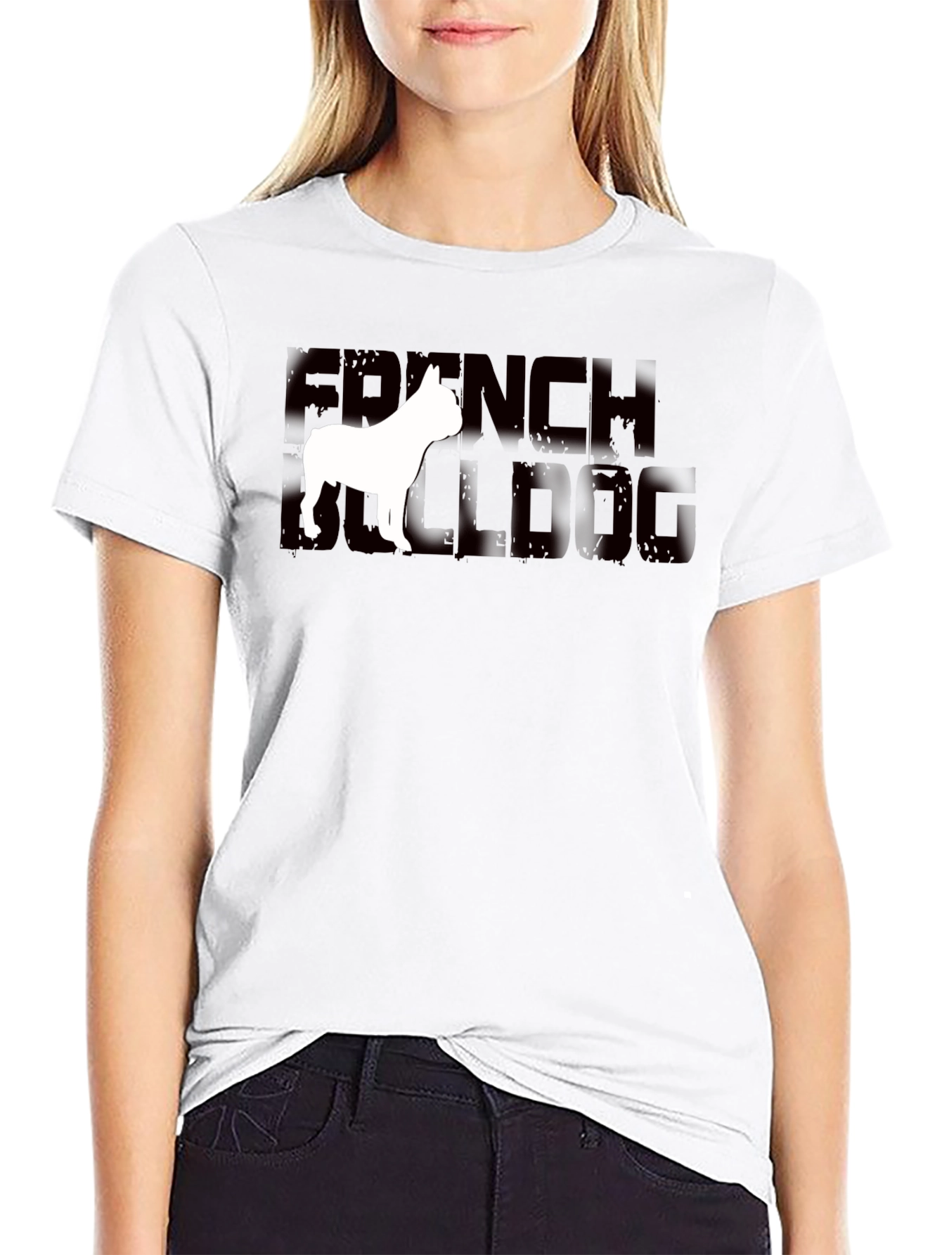 French Bulldog Graphic Tee - Unisex Black Cotton T-Shirt