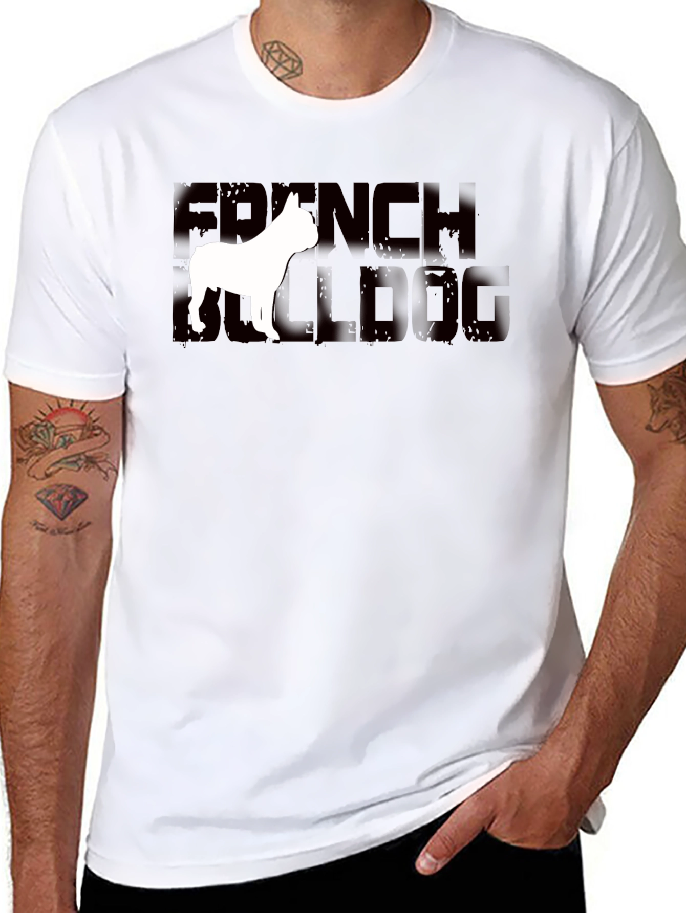 French Bulldog Graphic Tee - Unisex Black Cotton T-Shirt