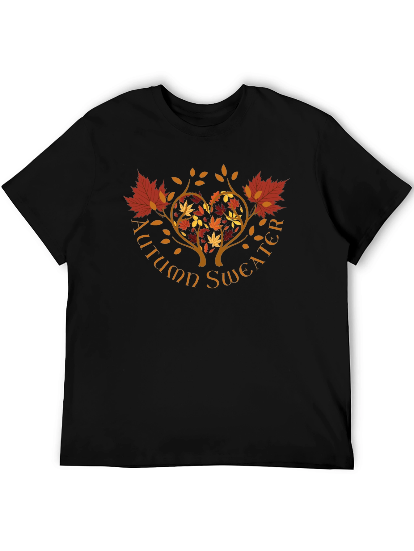 Autumn Sweater T-Shirt - Heart Tree Fall Design