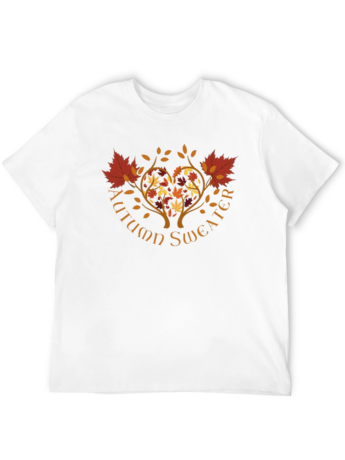 Autumn Sweater T-Shirt - Heart Tree Fall Design