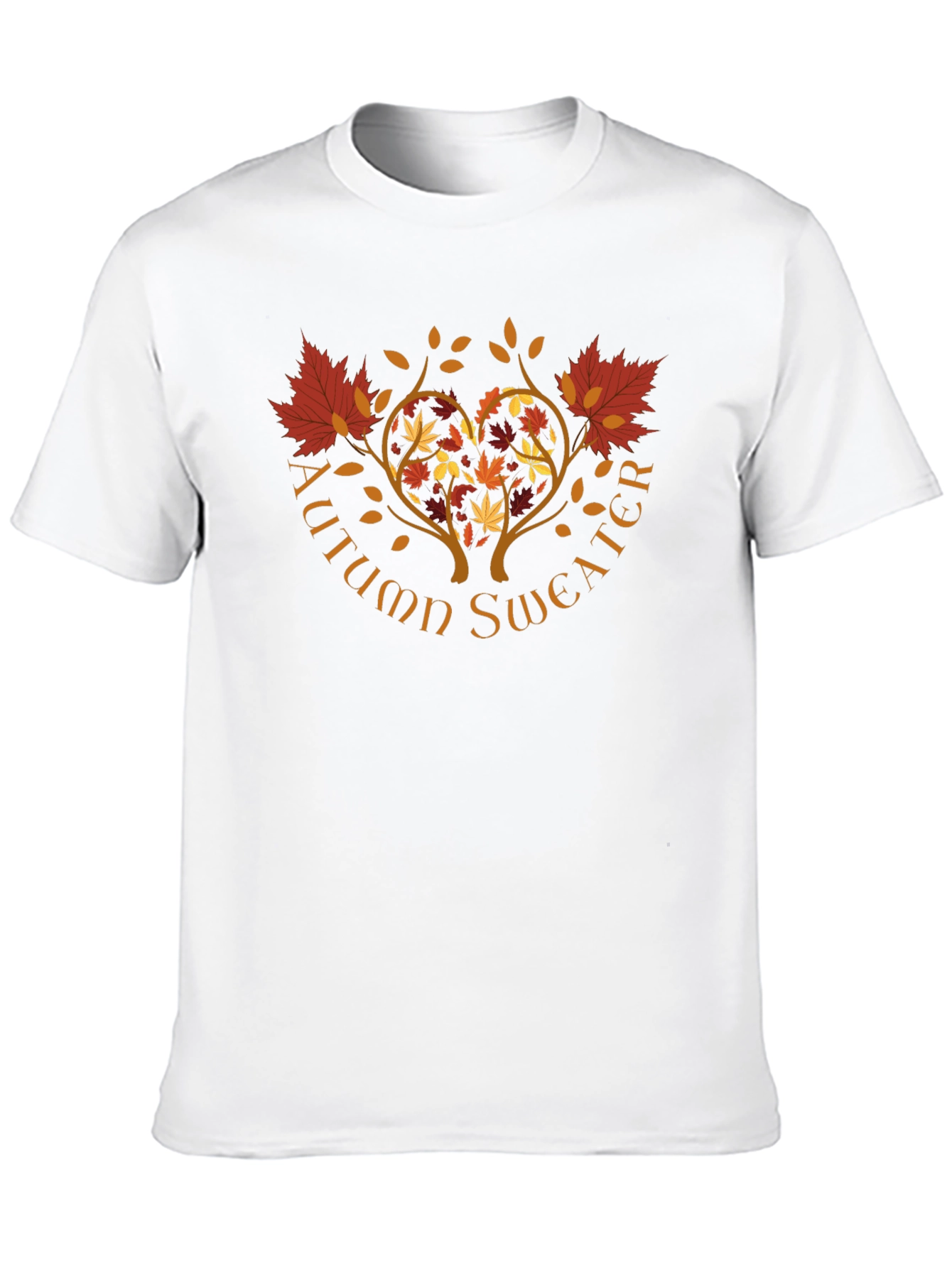 Autumn Sweater T-Shirt - Heart Tree Fall Design
