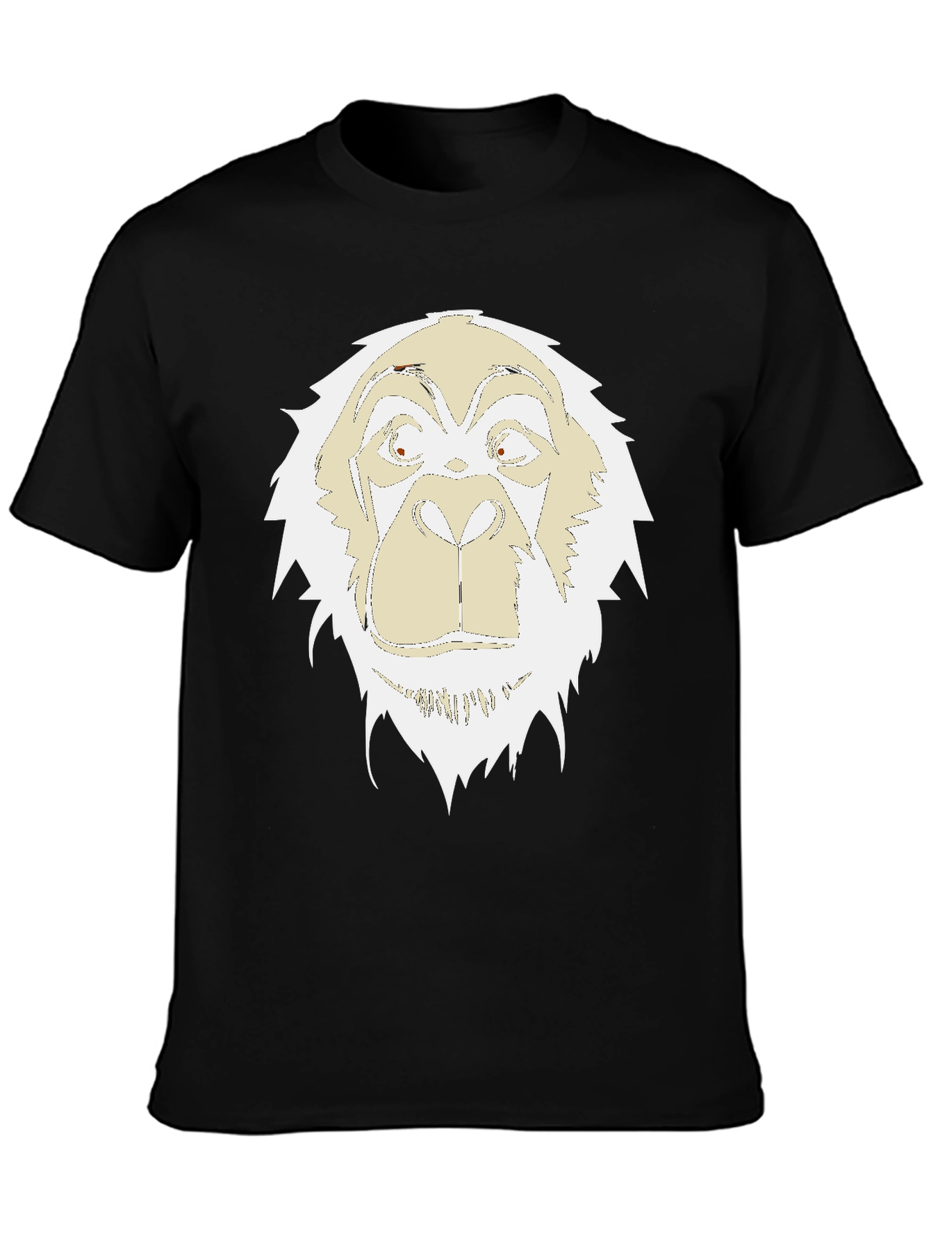 Unique Gorilla Graphic Print Black T-Shirt