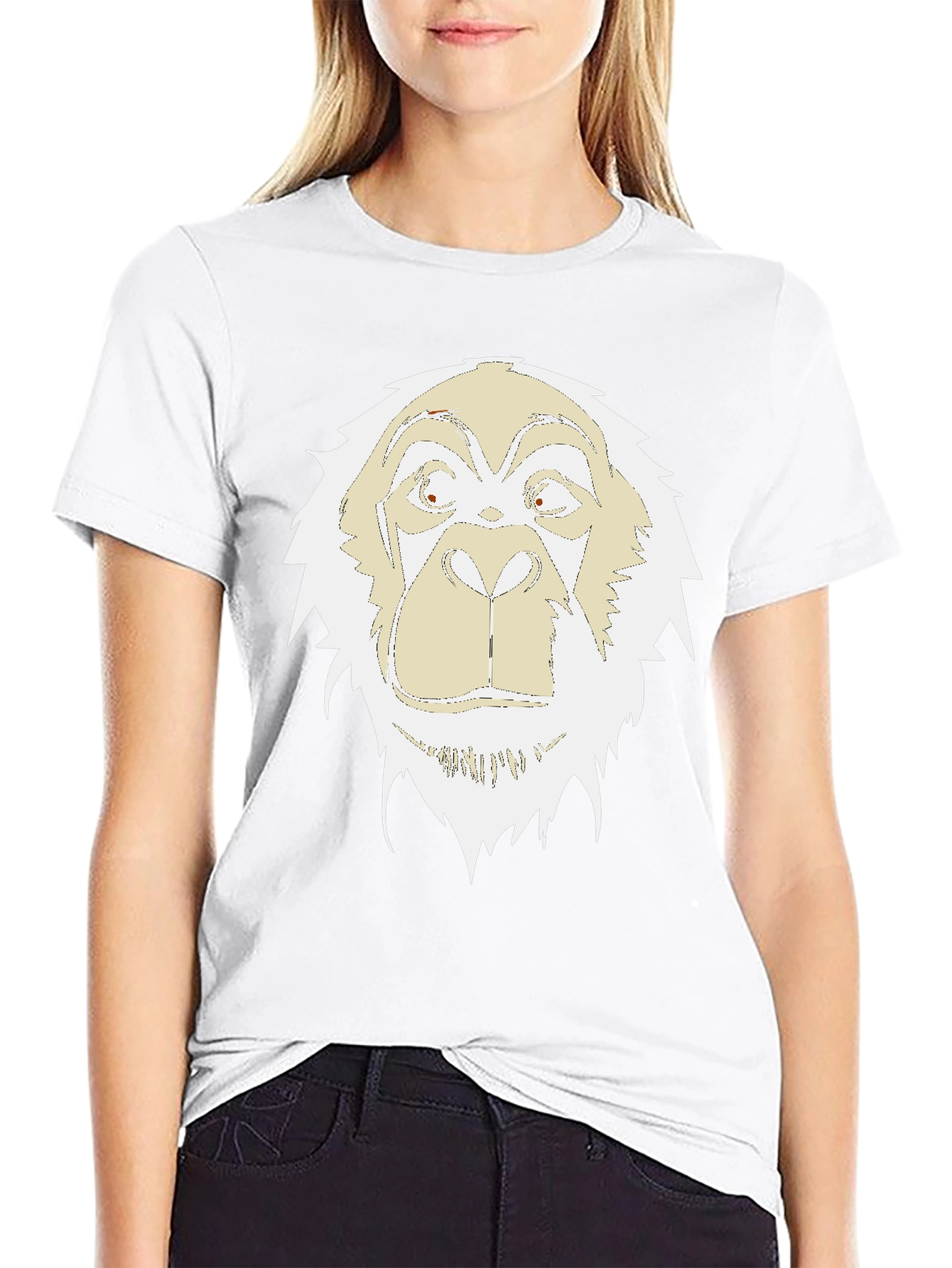 Unique Gorilla Graphic Print Black T-Shirt